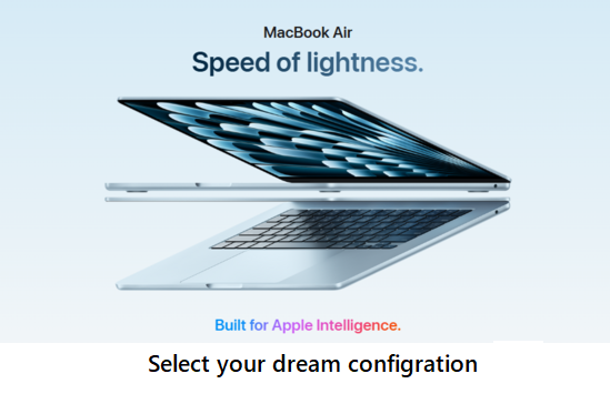 Macbook Air 13-Inch <br>M4 10-Core CPU & 10-Core GPU